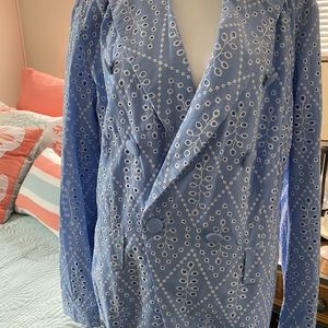 Gorgeous eyelet periwinkle blue blazer-great for Spring/Summer😊